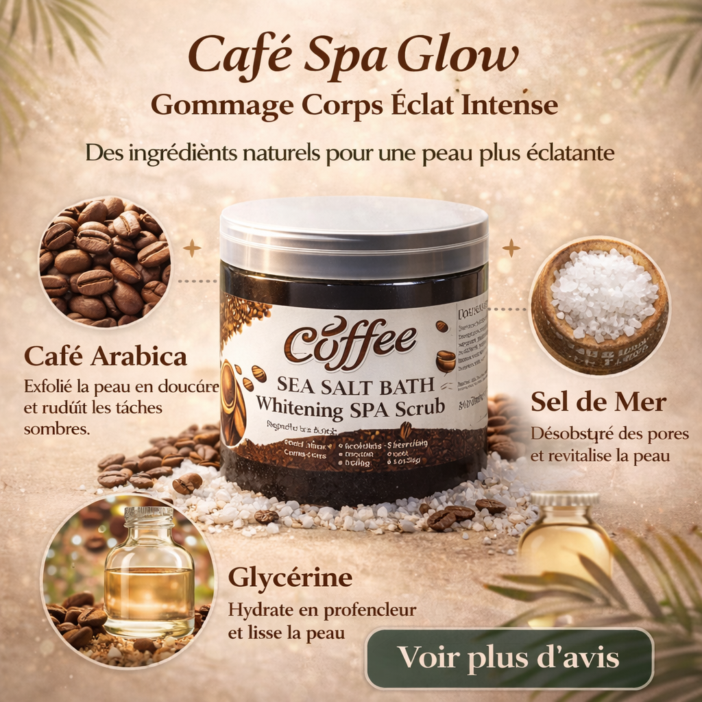 Café Spa Glow – Gommage, Retrouvez une peau plus douce, lumineuse et éclatante en seulement 2 semaines.