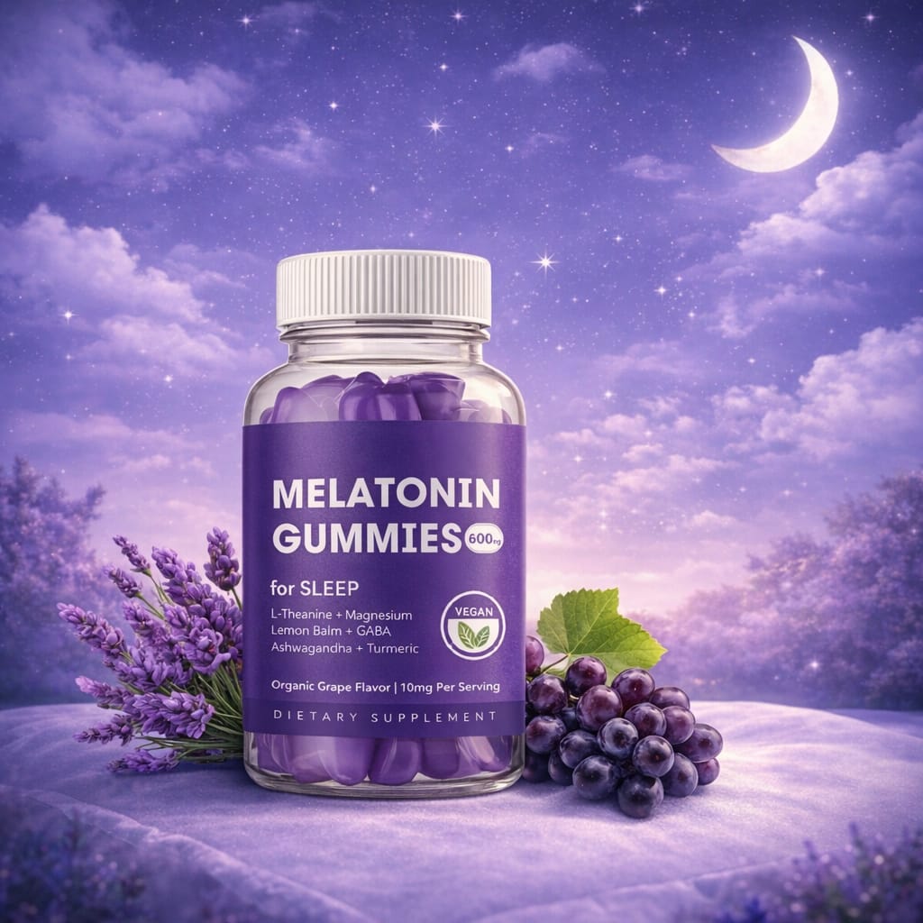 Gummies du Sommeil à la Mélatonine, Retrouve des nuits profondes. Réveille-toi productif.