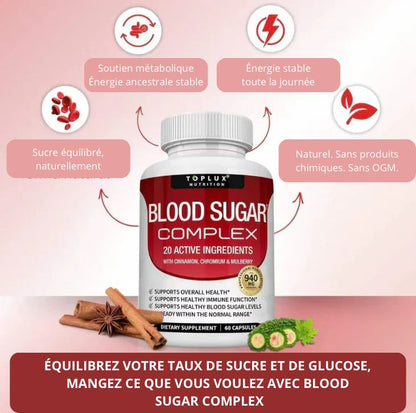 BLOOD SUGAR COMPLEX, Équilibrez votre glycémie et soutenez votre tension artérielle naturellement